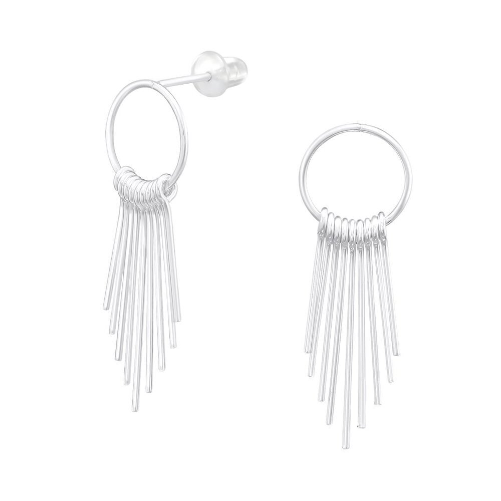 Sterling Silver Fringe Dangle Earrings | 925 32mm